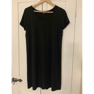 J. Jill Wearever Collection Dress XS Black Short Sleeve‎ Midi Stretch Cocktail